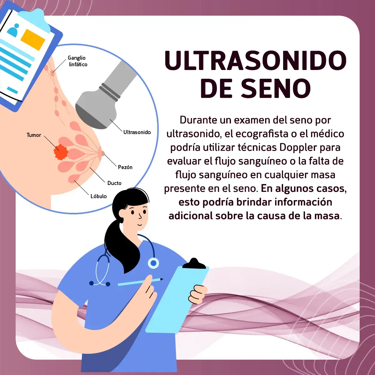 Ultrasonido de seno para diagnóstico de cáncer de mama El ultrasonido de seno detecta el tumor en los senos